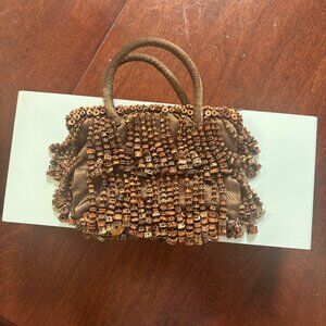 CHISTA, Brown Beaded Bag